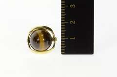 14K Yellow Gold 1960's Retro Tiger's Eye Cabochon Cocktail Ring