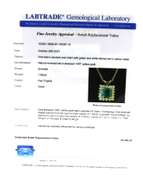 Fancy Emerald and Diamond Halo Pendant on Chain