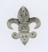 Sterling Silver "Fleur-de-lis" Symbol with Cubic Zirconias