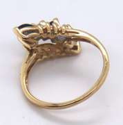 Fabulous Yellow Gold Sapphire and Diamond Bypass Ring