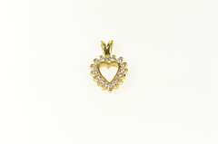 14K Yellow Gold 0.25 Ctw Diamond Classic Heart Love Symbol Pendant