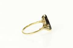 10K Yellow Gold Black Onyx Diamond Accent Statement Ring