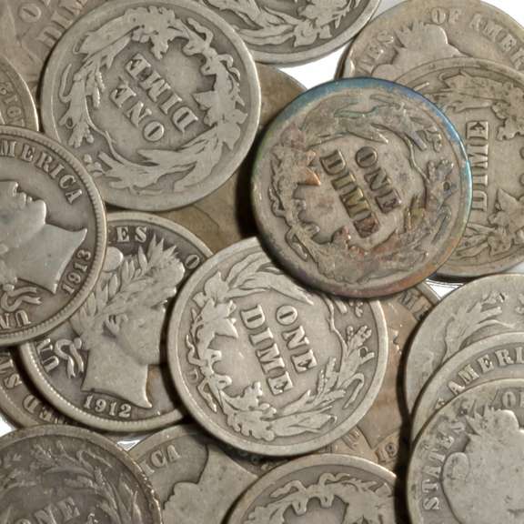 21 Assorted Barber Dimes
