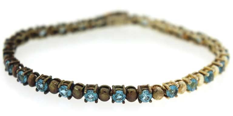 Vintage Sterling Silver Blue Topaz Bracelet