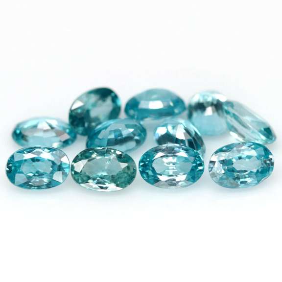 Radiant! 7.54ct baby blue Zircon set