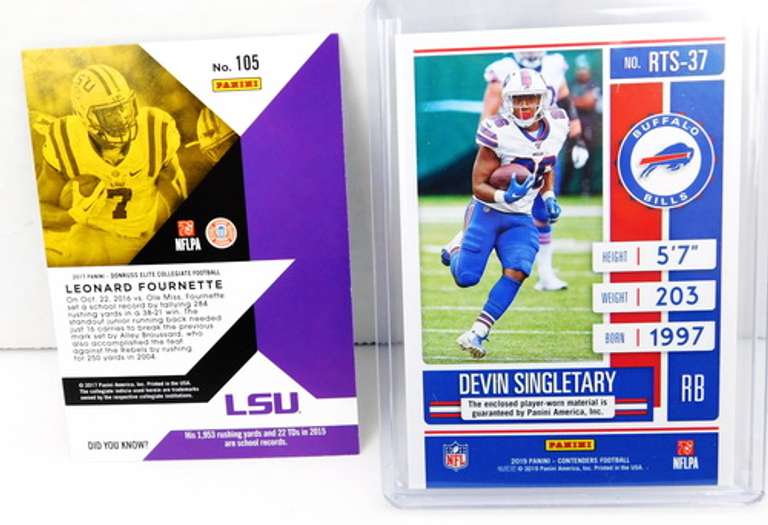 2 Football Rookie Cards, Singletary and Fournette