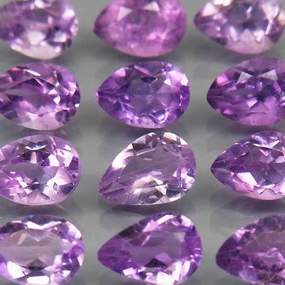 Glittering 8.43ct 7x5mm real Bolivian Amethyst set