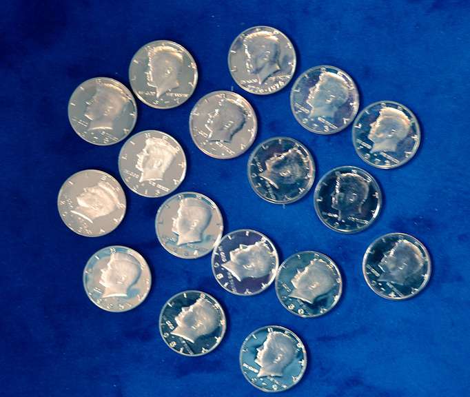 17 MISC PR KENNEDY HALF DOLLARS 1971-2013