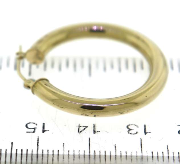 Popular Yellow Gold High Polished Hoop Earrings