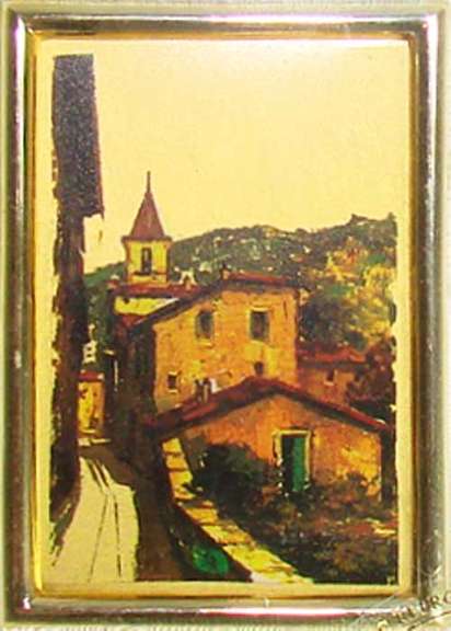 Italian Handcrafted Collectible Cert. Gold Leaf Scenery