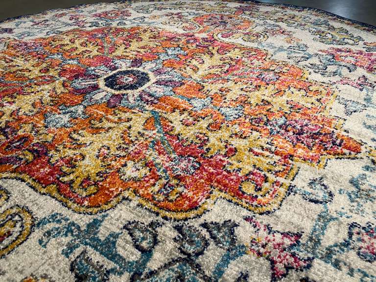 COLORFUL ROUND RUG 8x8