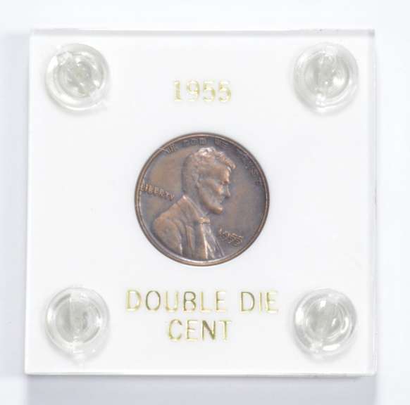 1955 Lincoln Wheat Cent - Double Die - Slabbed
