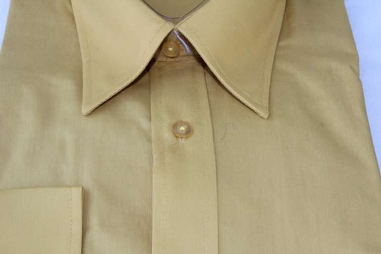 Classic Mustard Color Lucasini Poly-Cotton Shirt