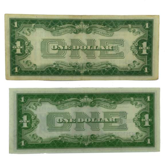 1928 A &1934 $ 1 Funnyback Silver Certificates