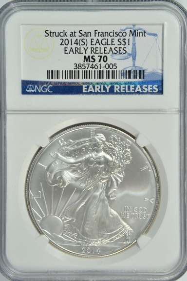 Perfect 2014(S) $1 Eagle. NGC MS70 EARLY RELEASES