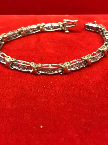 ladies two tone diamond bracelet 2.00 carat tw.