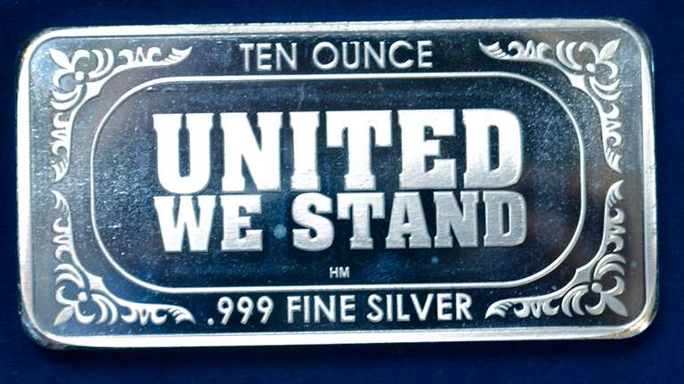 10 OZ Silver Bar United  We Stand American Flag