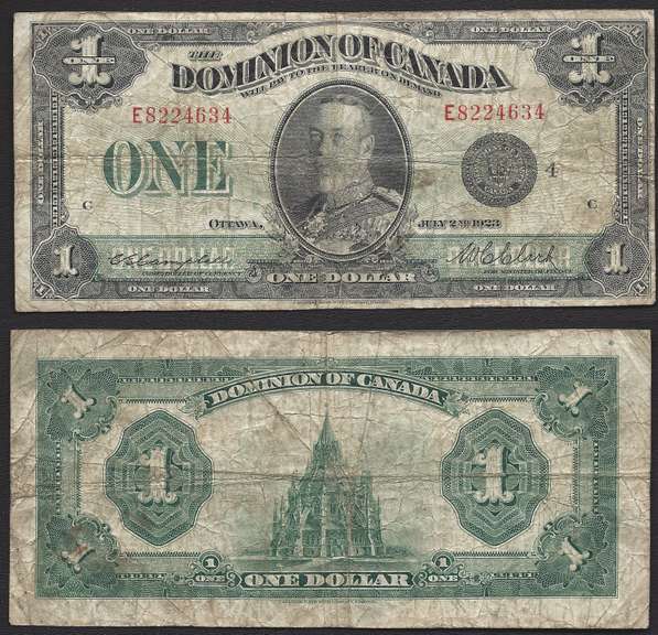 $1 1923 Dominion of Canada Last of the Large Size notes