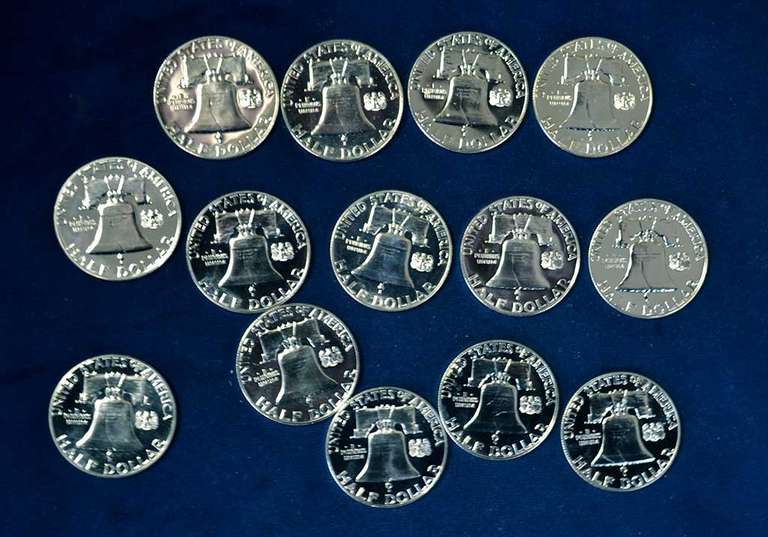 Lot of 14 1960 Franklin  50 C Proof
