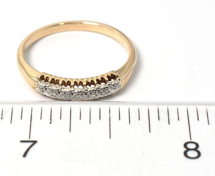 Dainty Diamond Chip Band in Yellow Gold