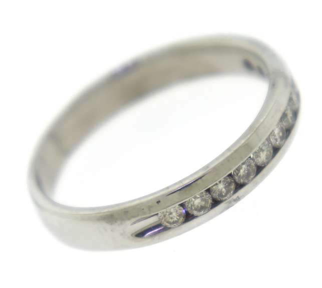 Elegant White Gold Channel Set Diamond Band