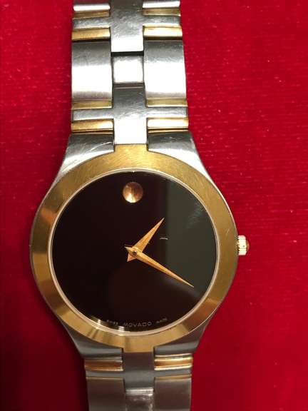 MENS TWO TONE MOVADO MUSEUM DIAL WATCH