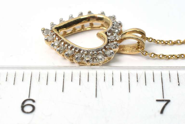 Beautiful Diamond Heart Necklace in Yellow Gold