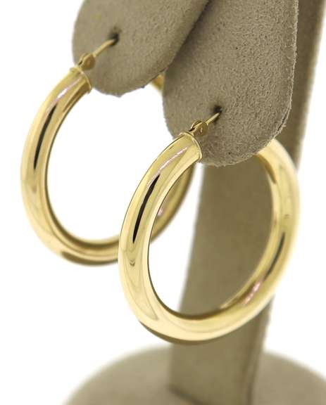 Popular Yellow Gold High Polished Hoop Earrings