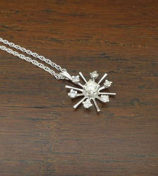 Starburst Diamond Pendant Necklace