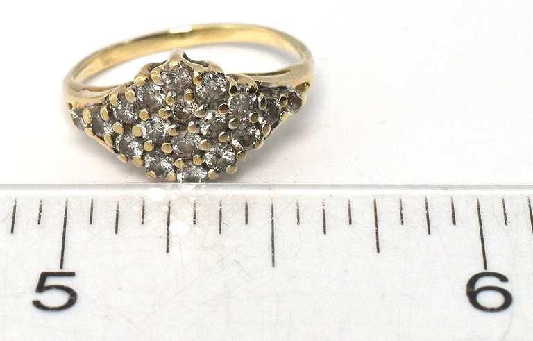 Petite Vintage Diamond Cluster Ring in 14KT Yellow Gold