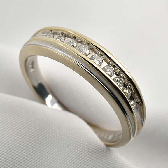 Pretty White Gold Channel Set Diamond Band