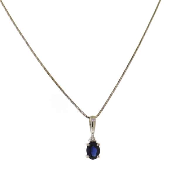 Fantastic Blue Sapphire & Diamond Accent Necklace