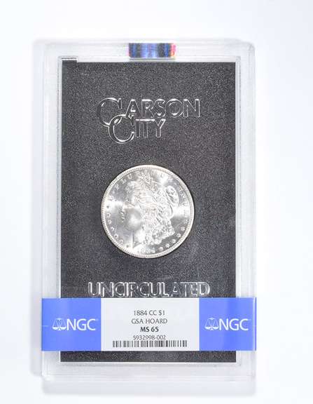 MS65 1884-CC Morgan Silver Dollar - GSA Hoard - Graded NGC