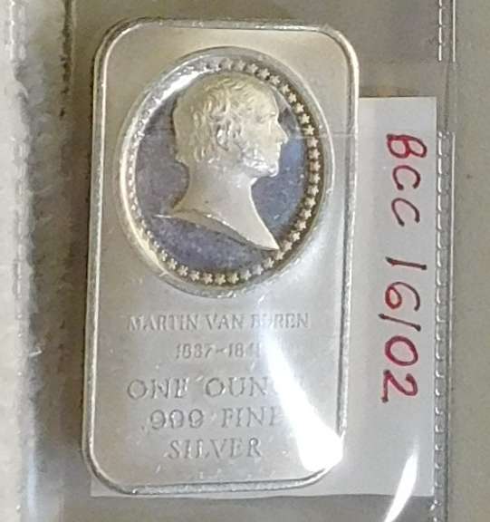 1 Oz Silver Ingot - Martin VanBuren