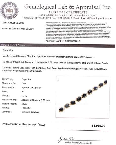 Sparkling Sapphire & Diamond Bracelet in Sterling Silver