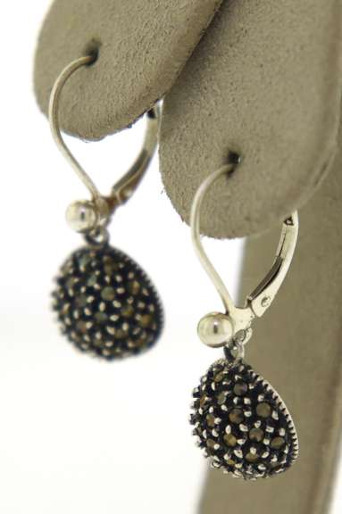 Sterling Silver Marcasite Dangle Earrings