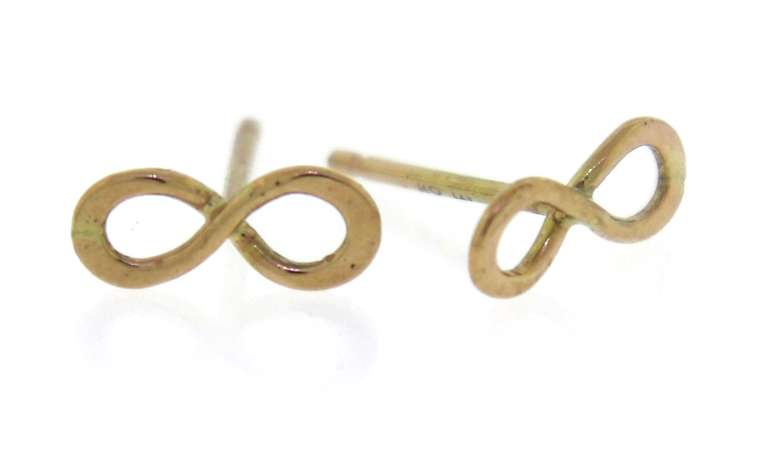Cute Yellow Gold Infinity Earrings