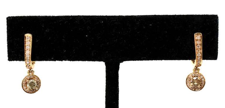 Glistening Diamond Earrings in 14KT Rose Gold