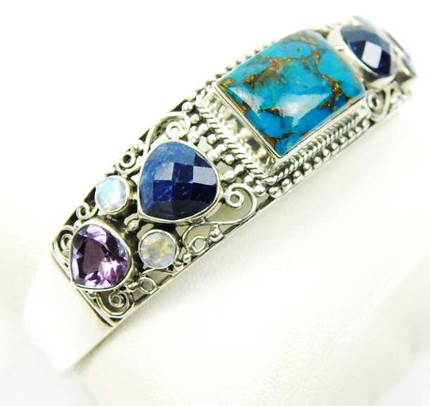 Beautiful Nicky Butler Sterling Gemstone Cuff Bracelet