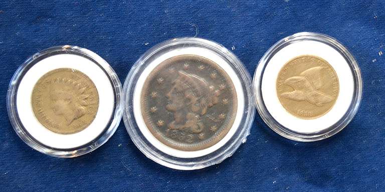 Lot OF Old Cents In Holder