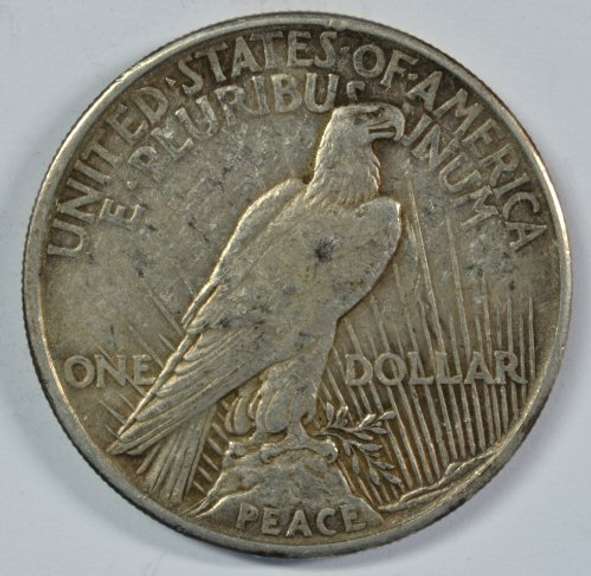 Scarce key date 1921 Peace Silver Dollar. Sharp