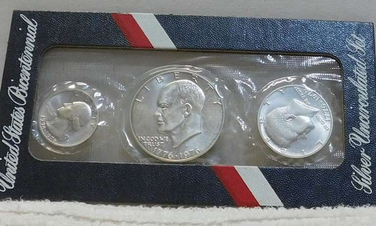 1776-1976 Silver Unc 3 pc Set 40% Sil