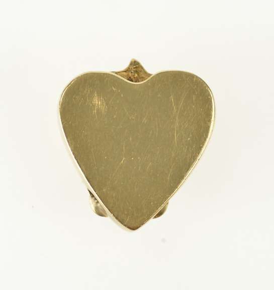 14K Yellow Gold Victorian Carnelian Heart Slide Bracelet Charm/Pendant