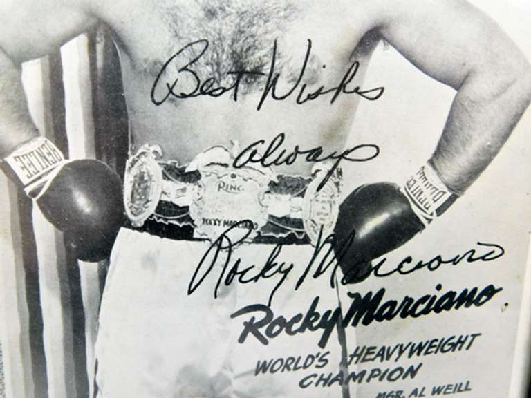 Rocky Marciano Autographed Framed Print