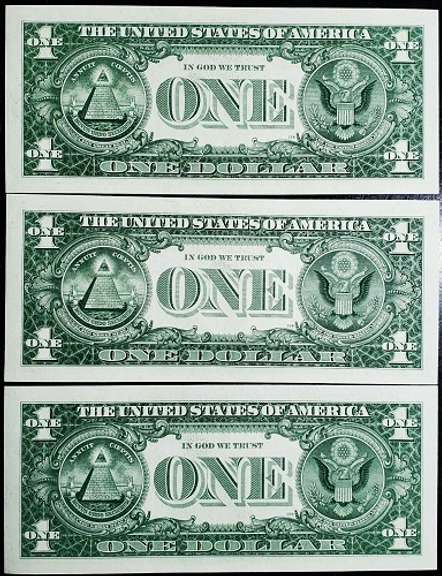 (3) Gem Crisp 1957 $1 Star Replacement Silver Certificates-Consecutive!