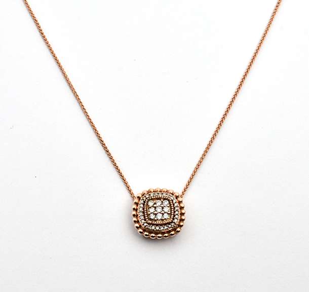 Contemporary Rose Gold Diamond Pendant