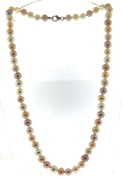 Pearl Necklace with Sterling Silver Clasp