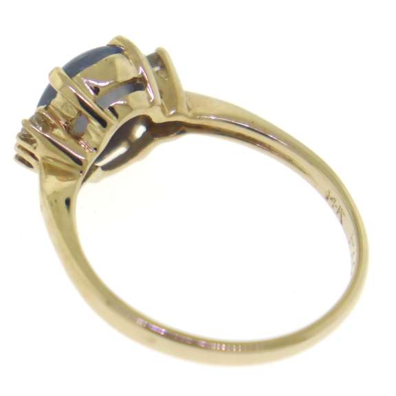 Fantastic 14kt Yellow Gold Oval Star Sapphire and Diamond Ring