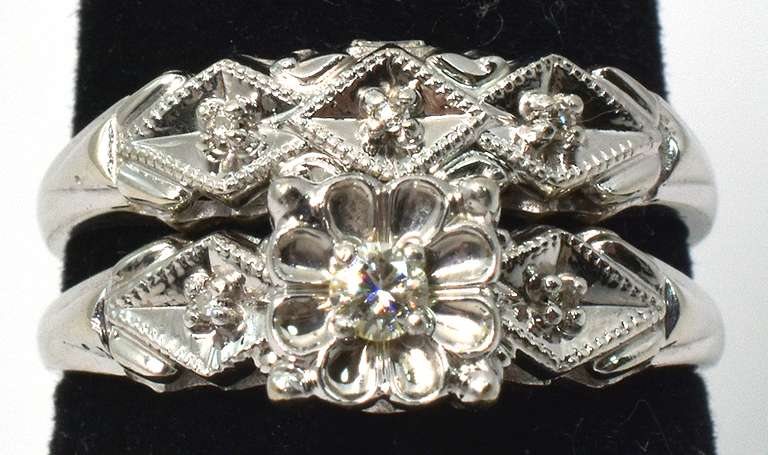 Precious Diamond Wedding Set in 14KT White Gold