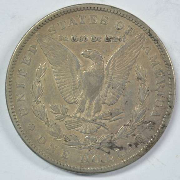 Scarce 1890-CC Morgan Silver Dollar. Upper end circ